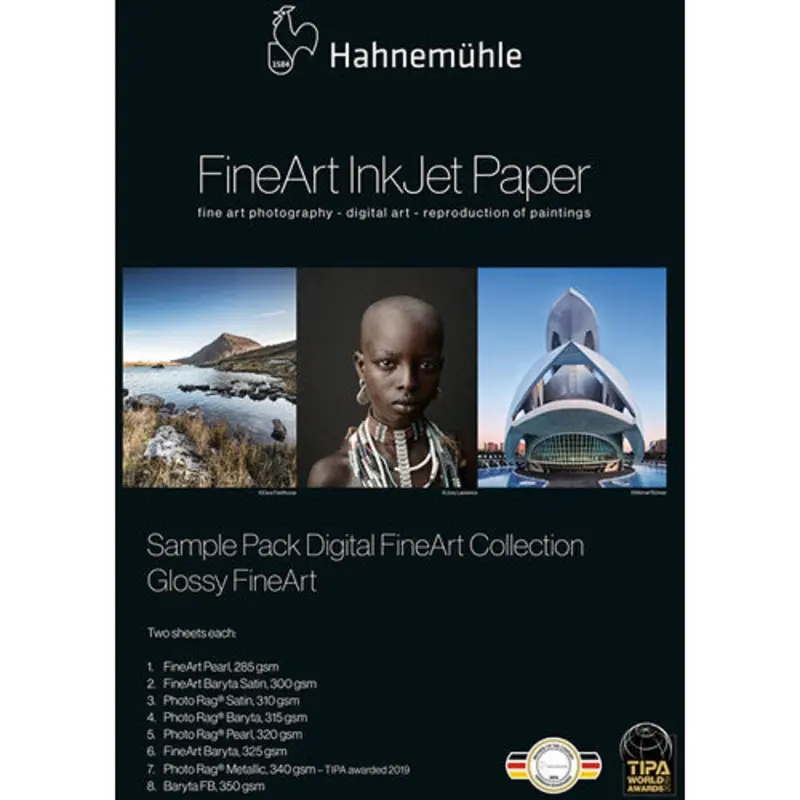 Hahnemuehle Glossy Sample Pack FineArt Assortment Paper (DIN A3+, 16 Sheets)