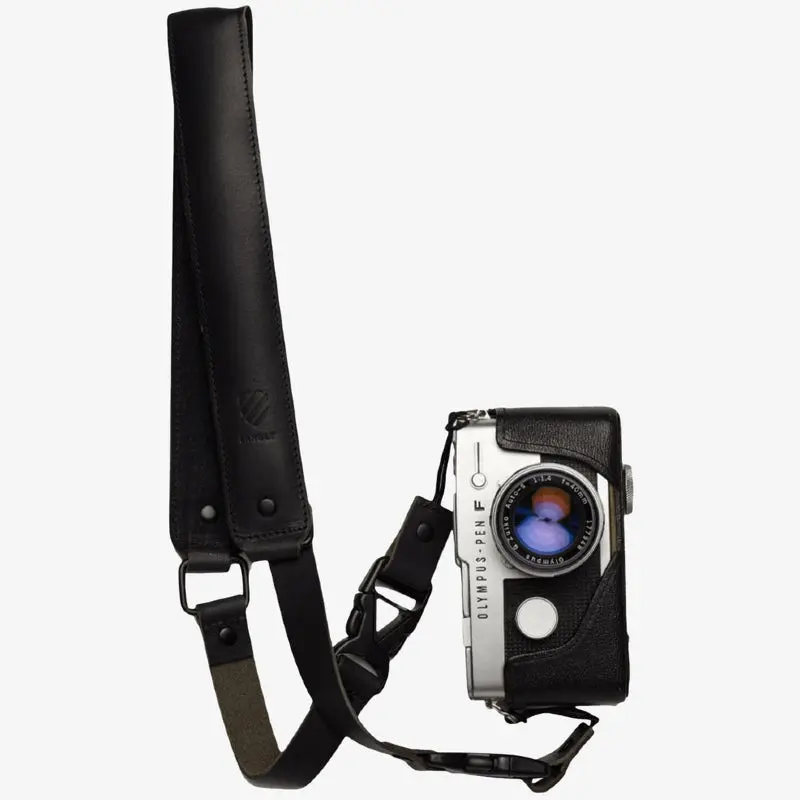 Langly Leather Camera Strap - Black