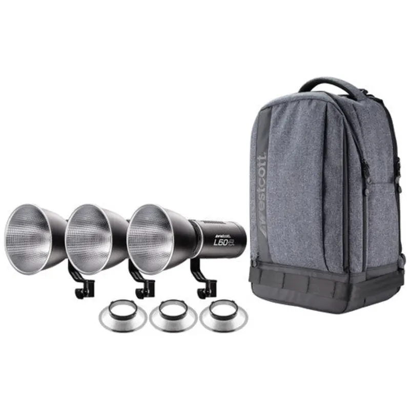 Westcott L60-B Bi-Color COB LED 3-Light Backpack Kit