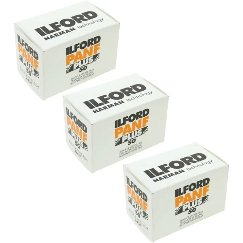 One roll of Ilford Pan F 50 film - Pack of 3