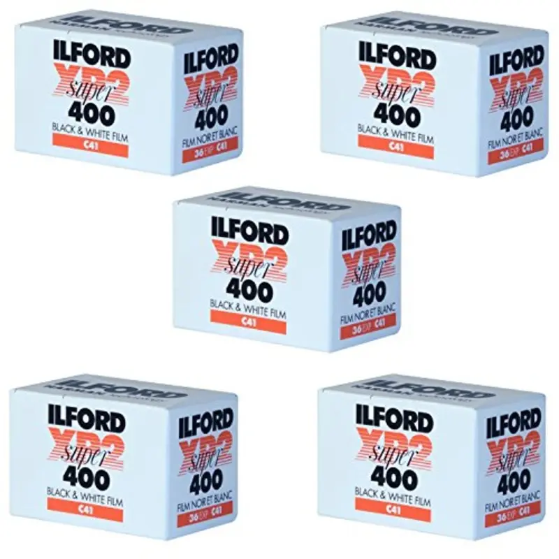 Ilford XP2 Super 400 Film, 35mm, 36 Exposures - Pack of 5