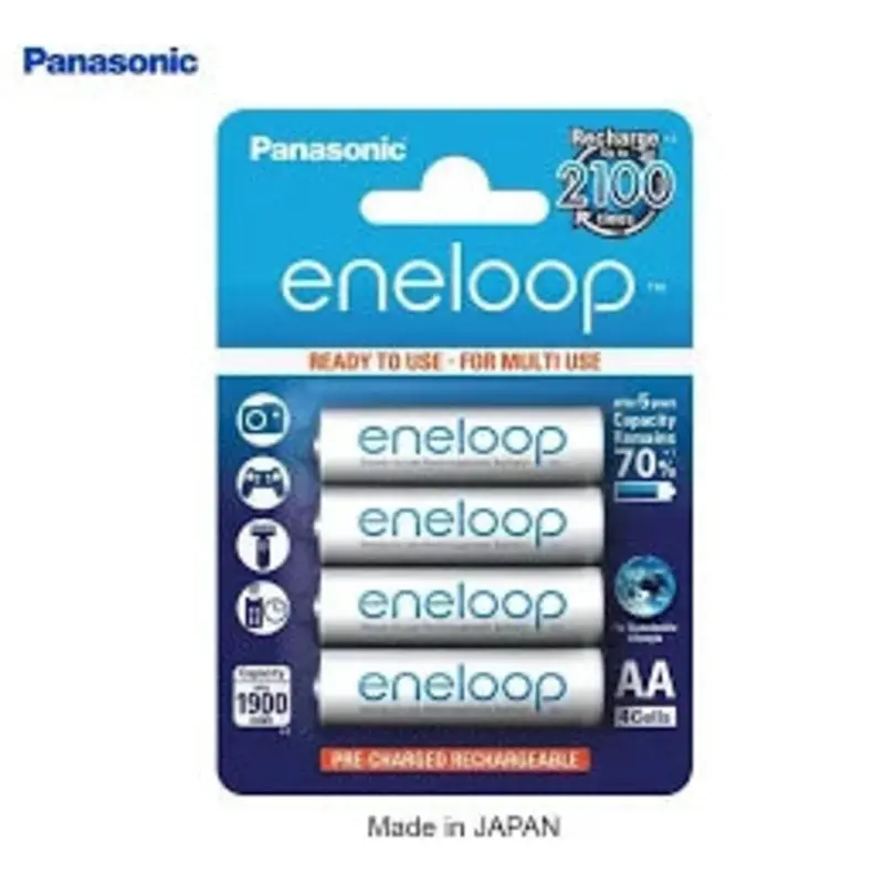 Panasonic 4-pack of Rechargeable Eneloop 2000mAH NiMh AA Batteries