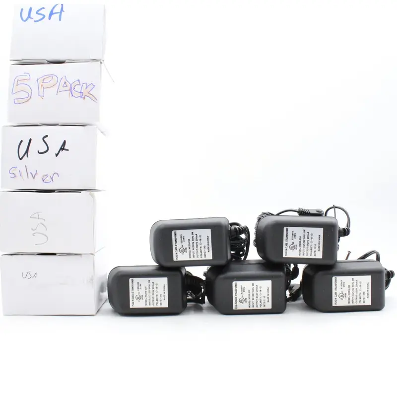 (5 Pack) 9VDC 200MA Class 2 AC Adapter for Class 2 Model HCD-200
