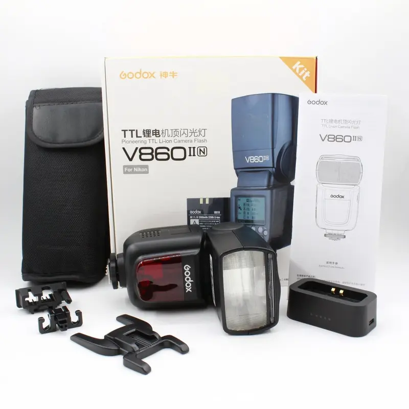 * USED * Godox VING V860IIN TTL Li-Ion Flash Kit for Nikon Cameras (NO BATTERY)
