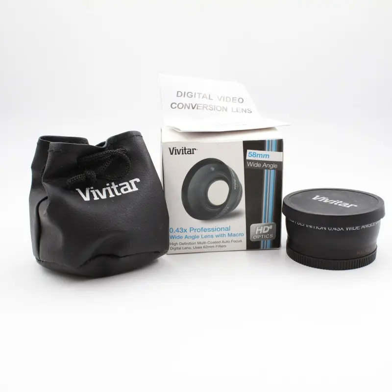 * USED * Vivitar 58mm 0.43X Professional Wide Angle Lens with Macro HD4 Digital Optics