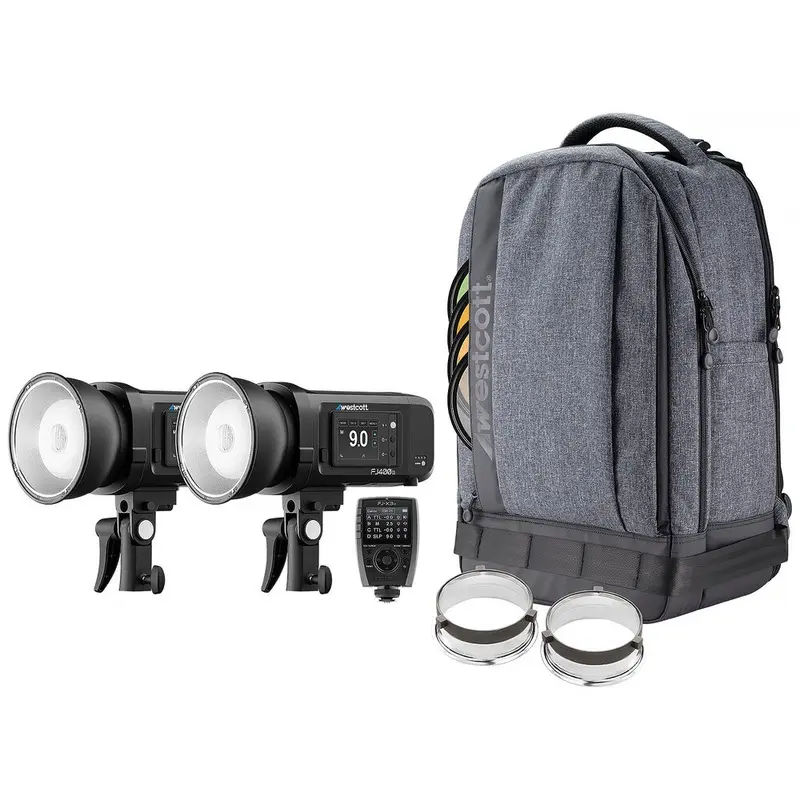 Westcott FJ400 II Strobe 2-Light Backpack Kit w/ FJ-X3 M Universal Wireless Trigger