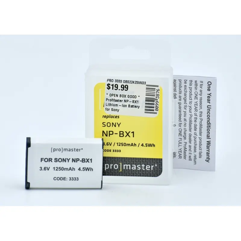 * OPEN BOX GOOD * ProMaster NP-BX1 Lithium-Ion Battery for Sony