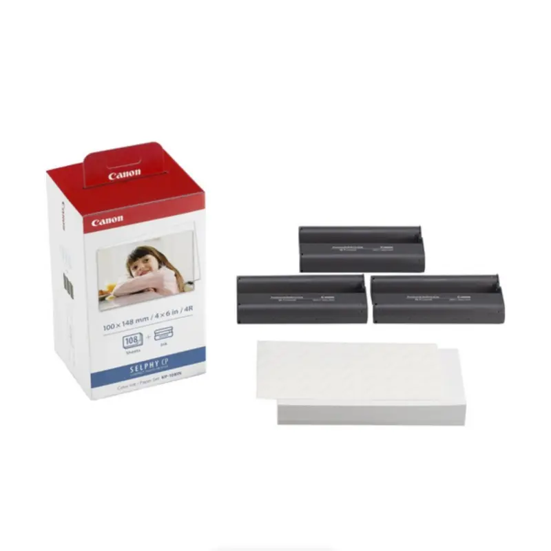 Canon KP-108IN Color Ink And Paper Set for Select SELPHY Printers