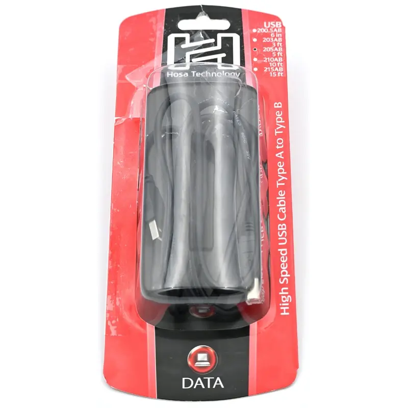 * OPEN BOX GOOD * Hosa USB 2.0 Cable (USB-A to USB-B) - 5'
