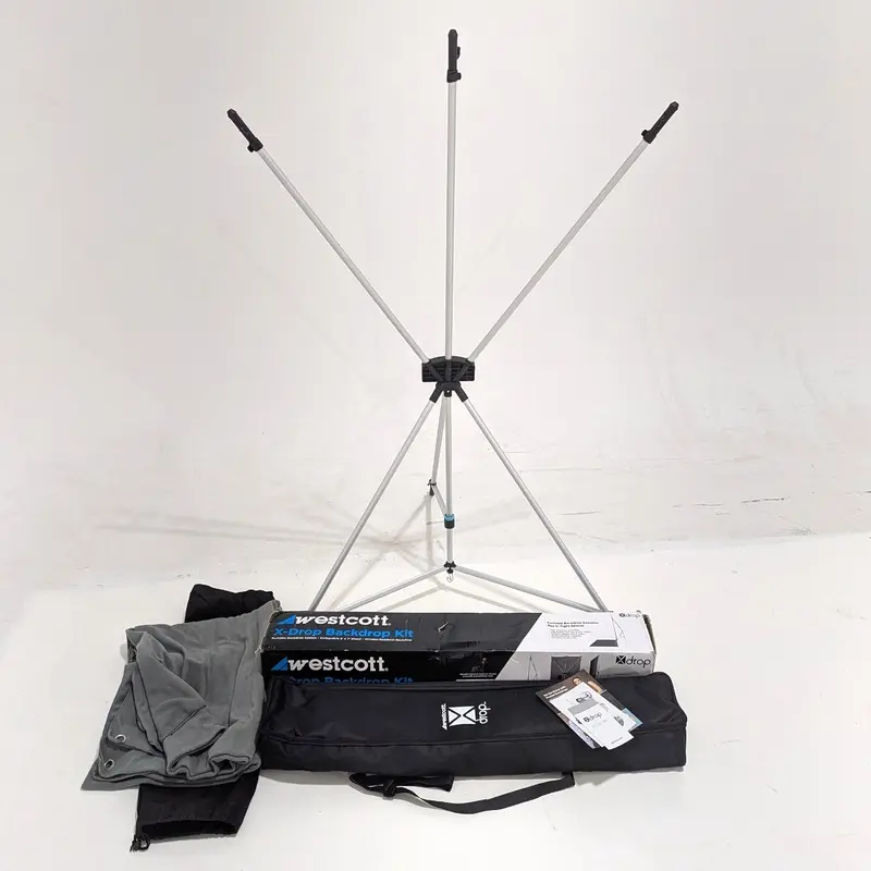 * OPEN BOX EXCELLENT * Westcott X-Drop Kit (5 x 7', Neutral Gray)