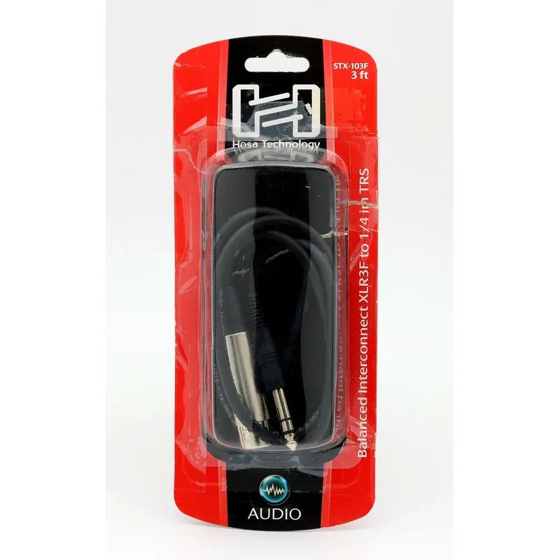* OPEN BOX GOOD * Hosa Stereo 1/4'' Male to 3-Pin XLR Female Interconnect Cable - 3'