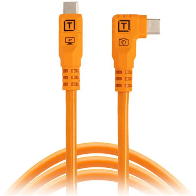 Tether Tools TetherPro Optima USB-C to Right Angle USB-C Cable - 10' (Orange)