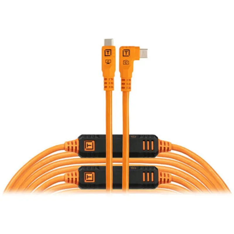 Tether Tools TetherPro Optima USB-C to Right Angle USB-C Cable - 31' (Orange)