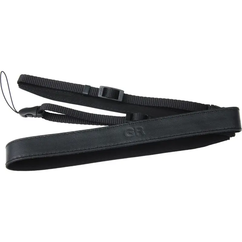 Ricoh GS-3 Two-Point Leather Neck Strap with GR Logo (Black)