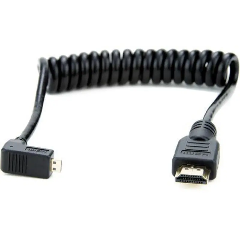 Atomos Right-Angle Micro to Full HDMI Coiled Cable (11.8 to 17.7'')