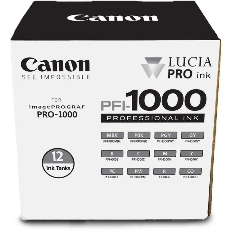 Canon PFI-1000 LUCIA PRO Ink Tank Set (80ml) - 12-Pack