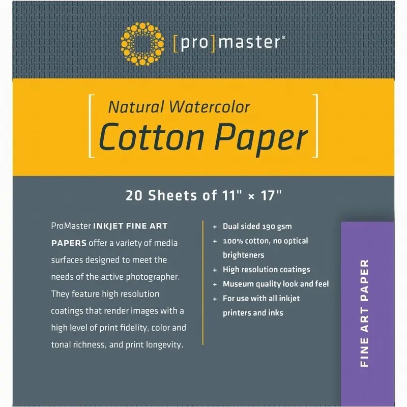 ProMaster Fine Art Inkjet Paper - 100% Cotton - 11 x 17'' - 20 S