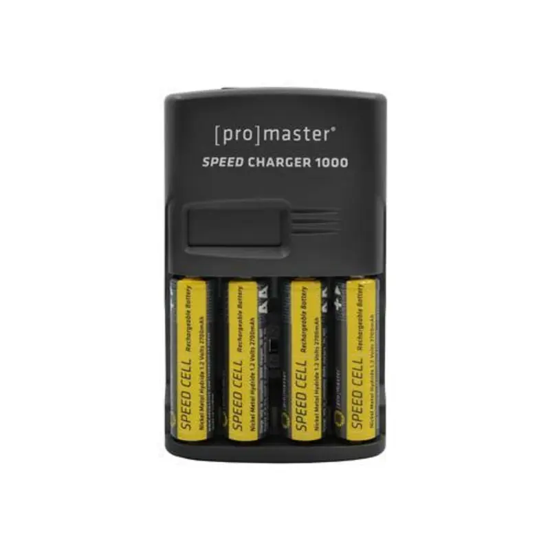 ProMaster Speed Charger 1000 w/ 4 x AA NiMH Battery Kit  (2700mAh)
