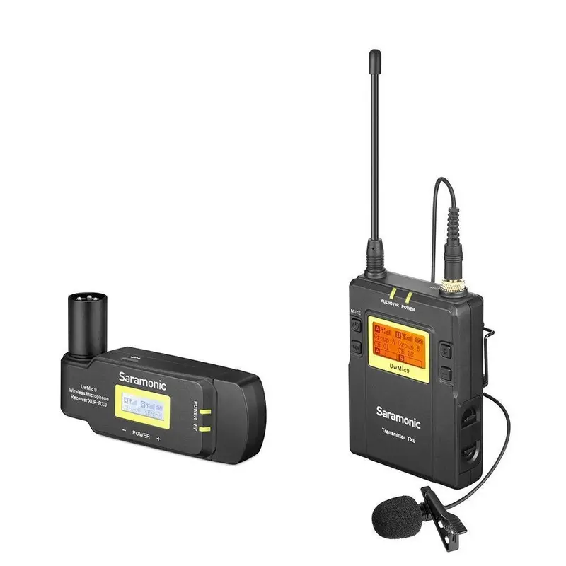 Saramonic UwMic9 TX9+RX-XLR9 UHF Wireless Lavalier Mic System with Plug-On Receiver