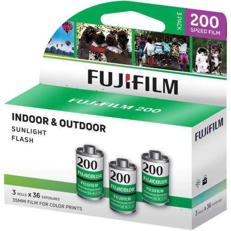 FUJIFILM 200 Color Negative Film (35mm Roll Film, 36 Exposures) 3-Pack