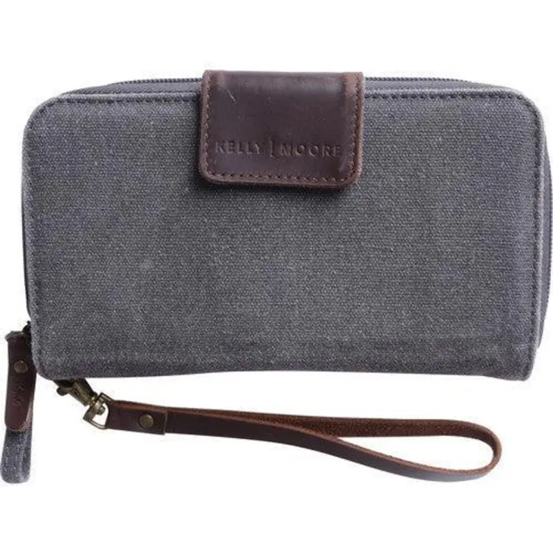Kelly Moore Bag Canvas Wallet (Gray Canvas/Brown Trim)