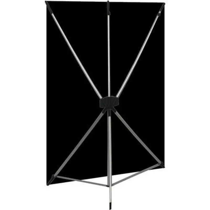 Westcott X-Drop Wrinkle-Resistant Backdrop Kit - Rich Black (5' x 7')