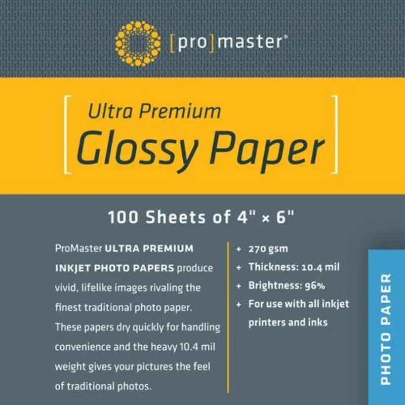ProMaster Ultra Premium Glossy Paper - 4 x 6'' - 100 Sheets