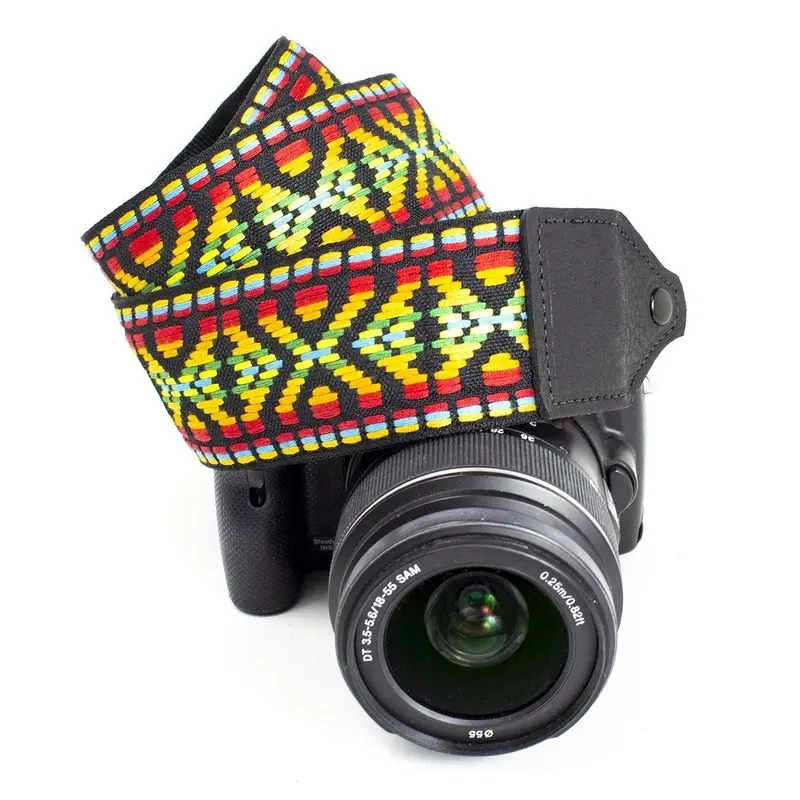 Perri's Leathers Ltd. 2" Jacquard Camera Strap (Hootenanny Red/Yellow/Green)