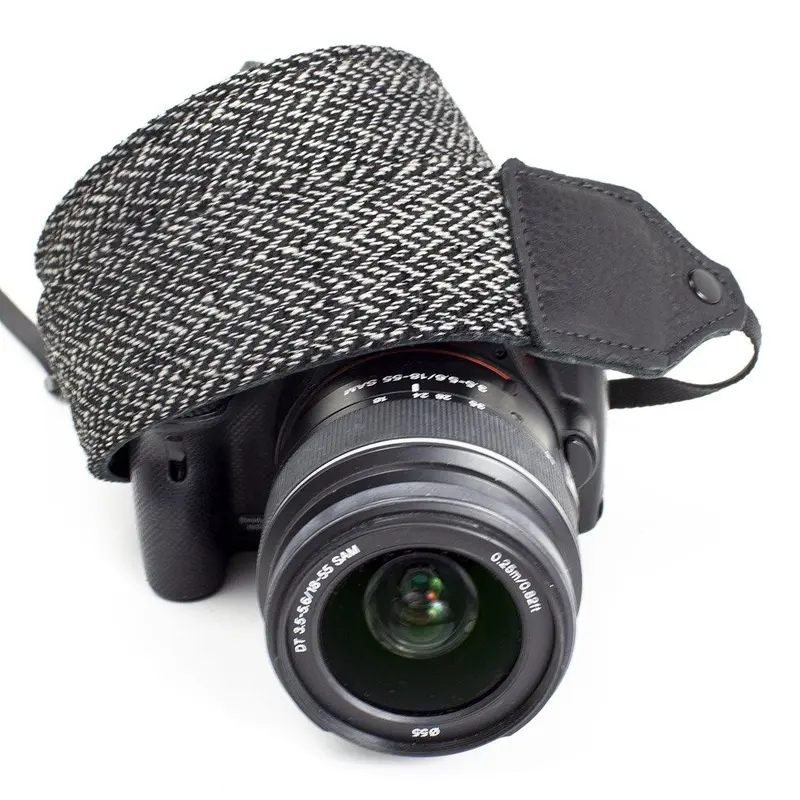 Perri's Leathers Ltd. 2" Wool Fabric Camera Strap (Gray/White)