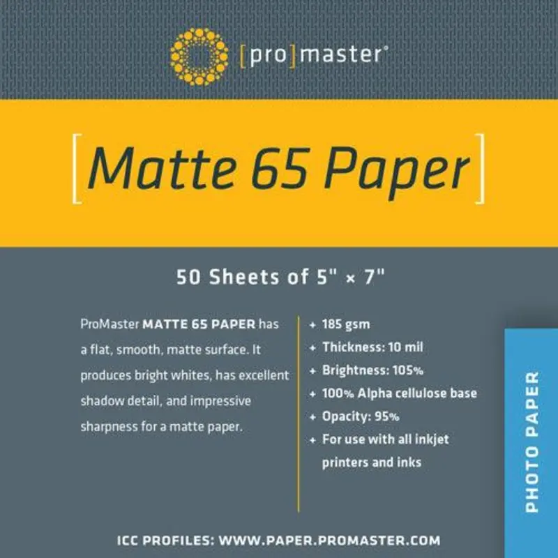 ProMaster Matte 65 Paper (5"x7", 50 Sheets)