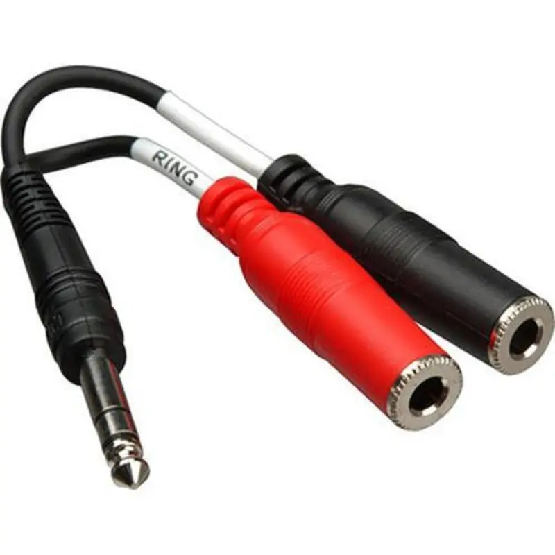 Hosa Stereo 1/4'' Male to 2 1/4'' Mono Female Cable (6'')
