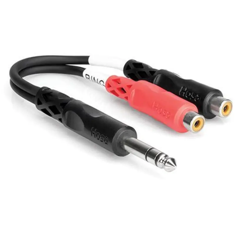 Hosa Stereo 1/4'' Male to 2 RCA Female Y-Cable - 6''