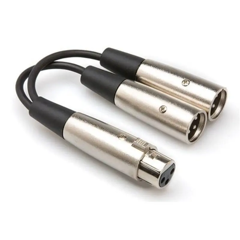 Hosa XLR Female to 2 XLR Male Y-Cable (6'')