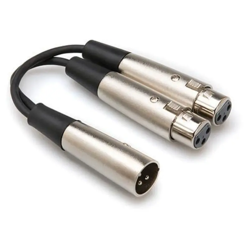 Hosa XLR Male to 2 XLR Female Y-Cable (6'')