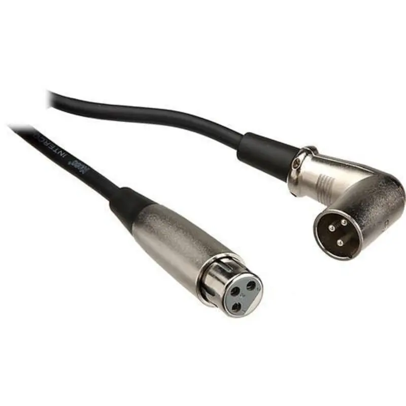 Hosa 3-Pin XLR Female to XLR Angled Male Balanced Interconnect Cable - 1.5'
