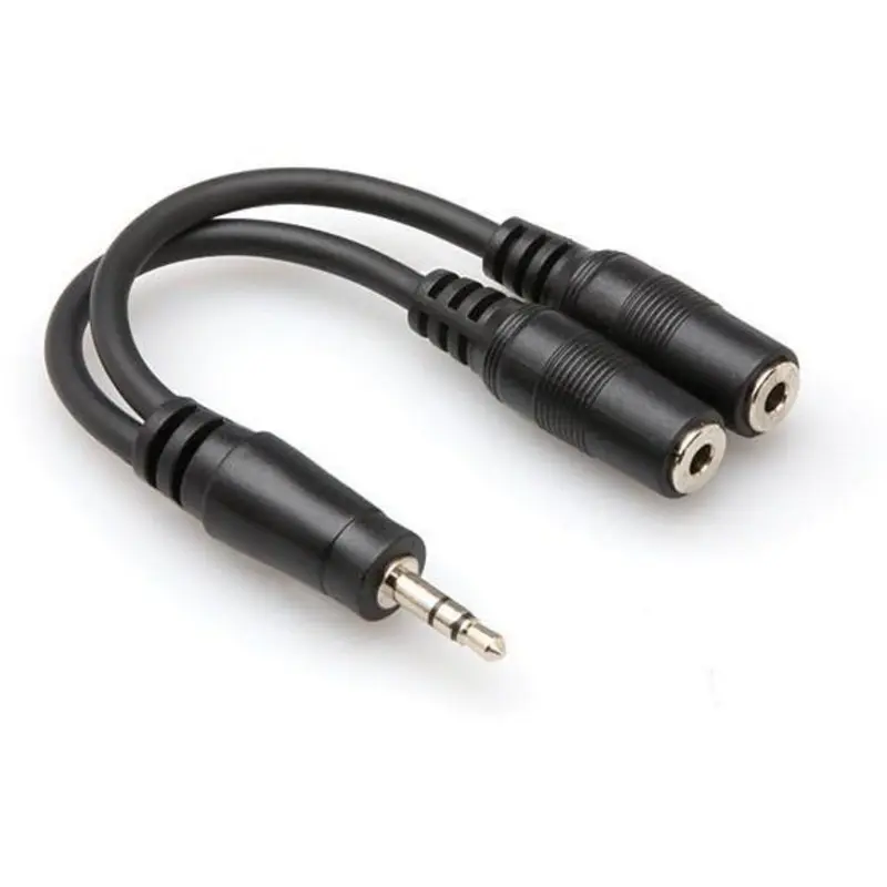 Hosa Stereo 3.5mm Mini Male to 2 Stereo 3.5mm Mini Female Y-Cable - 6''