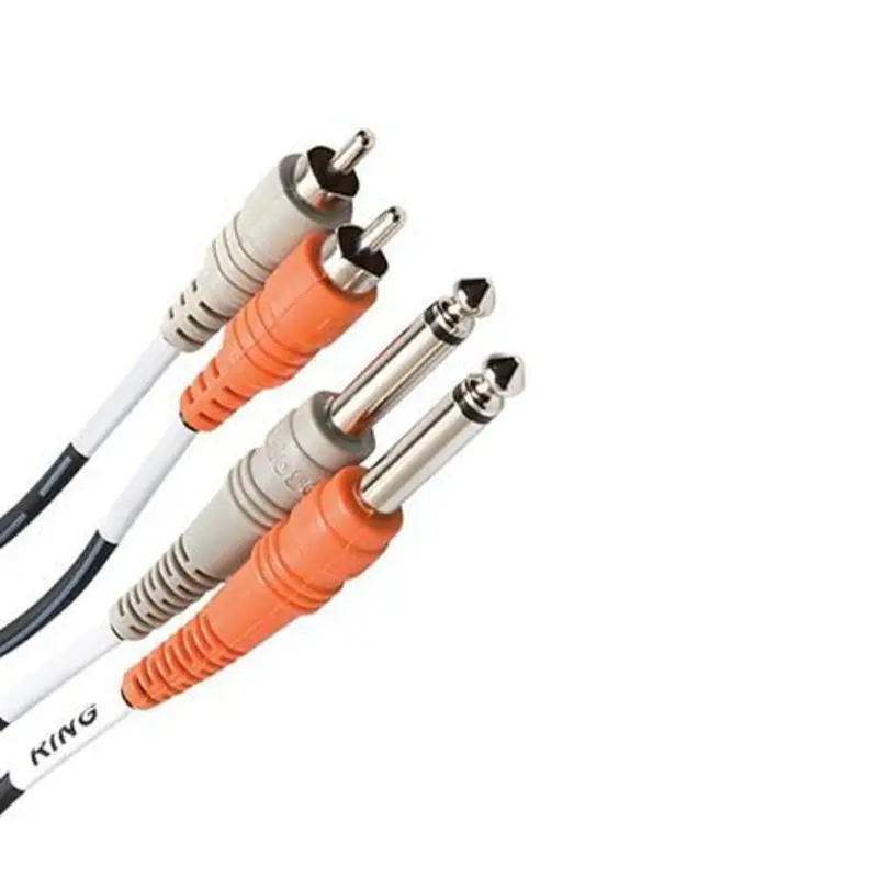 Hosa Two 1/4'' Phone Male to Two RCA Male Unbalanced Cable (Molded Plugs) - 13.2'