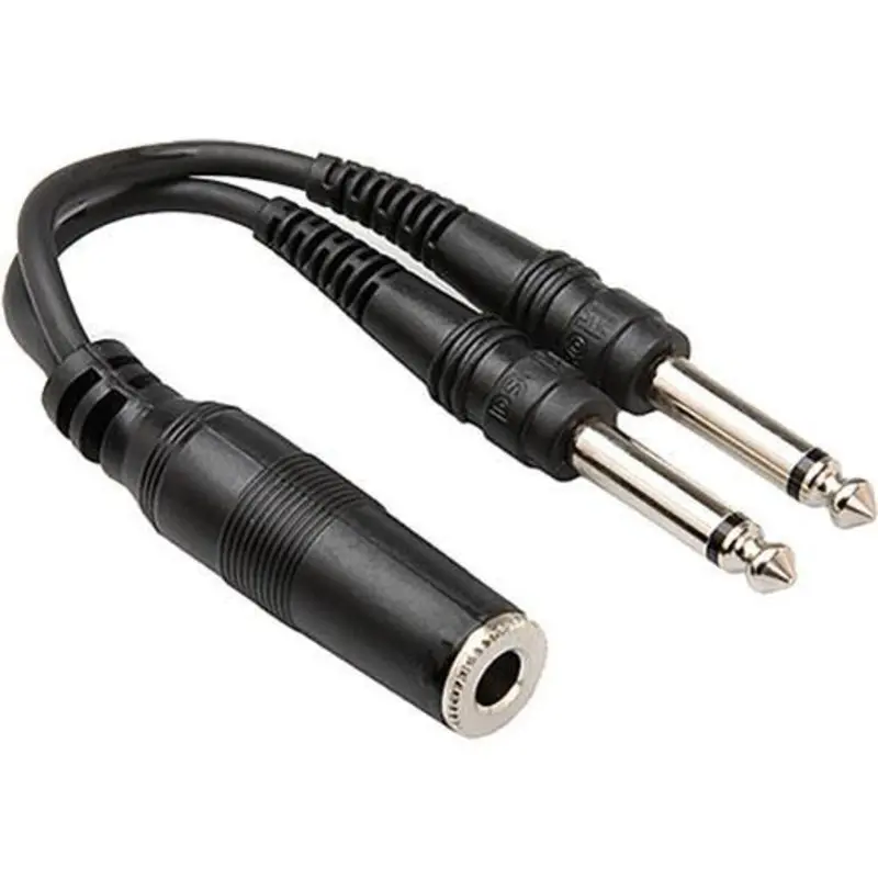 Hosa 1/4'' Female to Dual 1/4'' Male Y-Cable (6'')