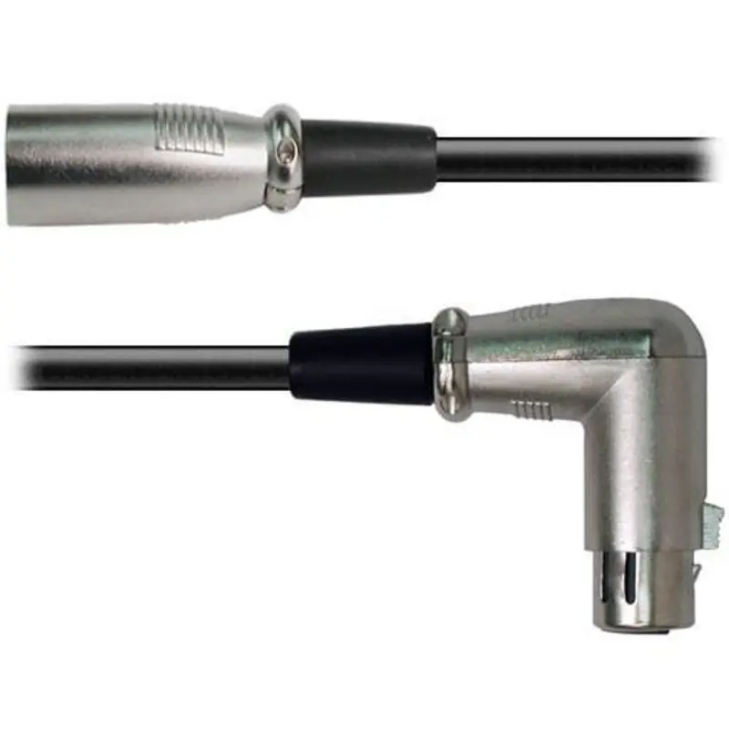 Hosa 3-Pin XLR Male to XLR Angled Female Balanced Interconnect Cable - 1.5'