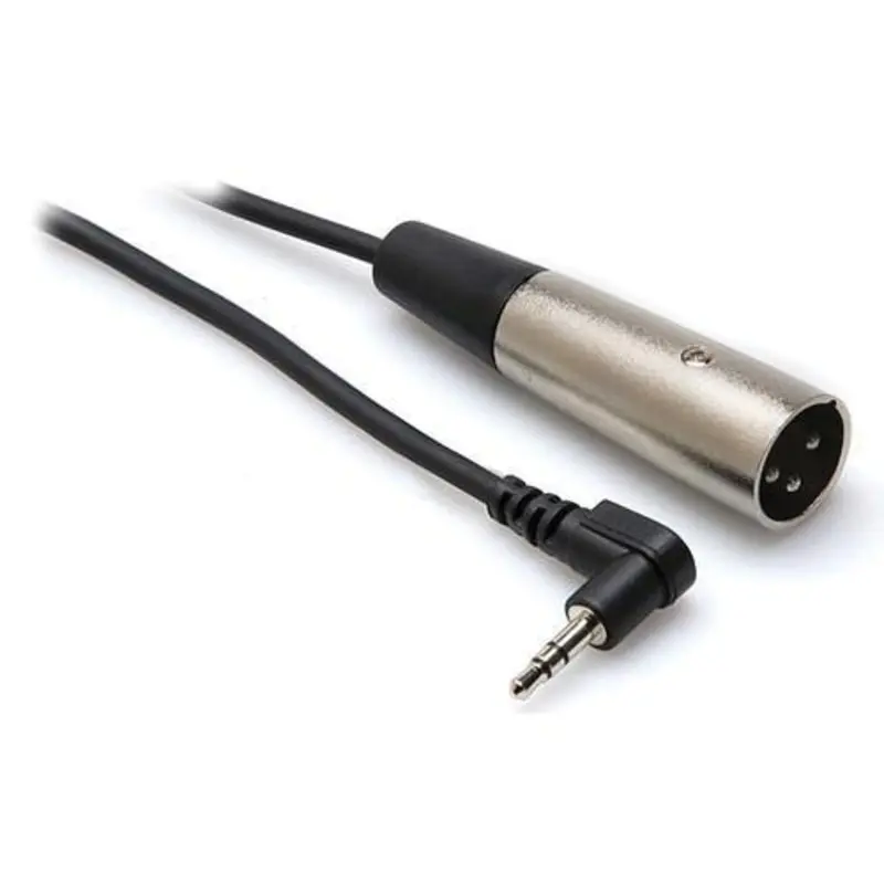 Hosa Angled Stereo 3.5mm Mini to 3-Pin XLR Male Microphone Cable - 15'