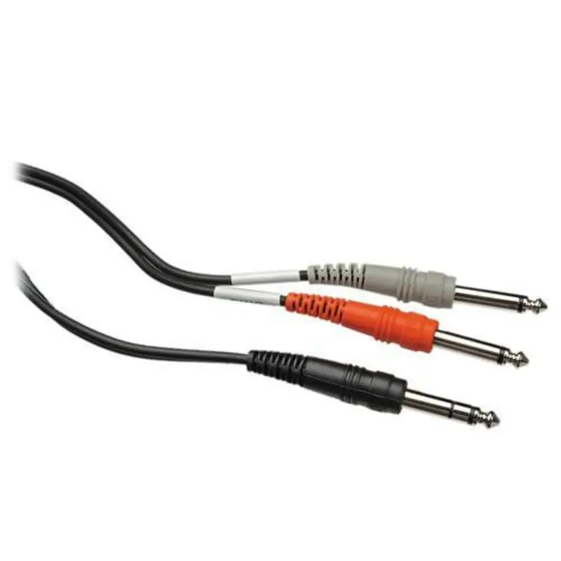 Hosa Stereo 1/4'' Male to 2 Mono 1/4'' Male Insert Y-Cable - 6.5'