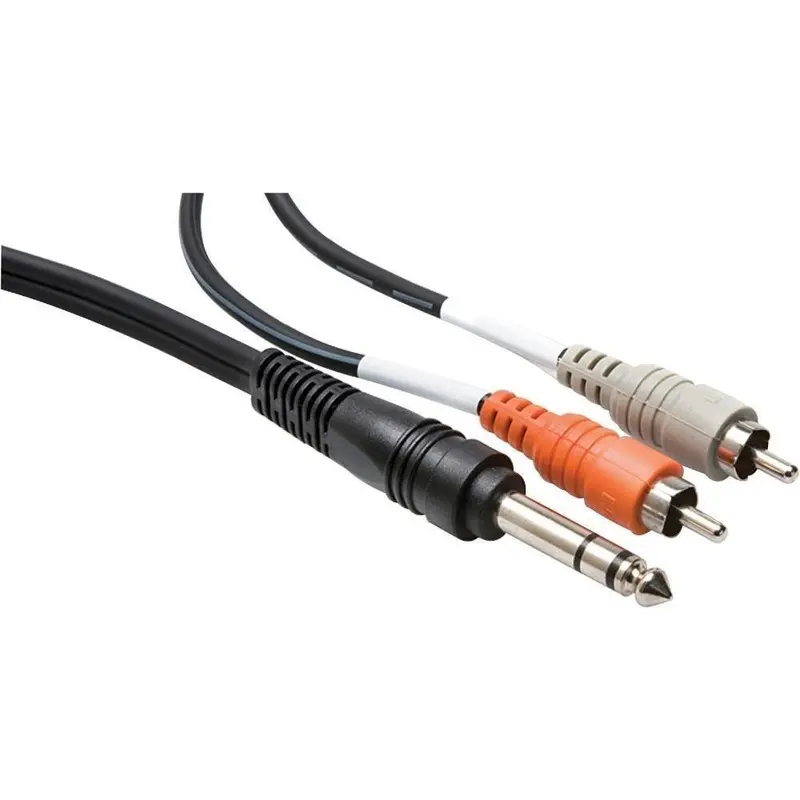 Hosa Stereo 1/4'' Male to 2 RCA Male Y-Cable (10')