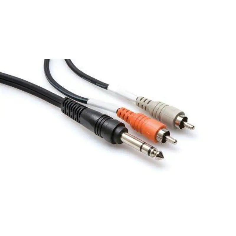 Hosa Stereo 1/4'' Male to 2 RCA Male Y-Cable (6.5')