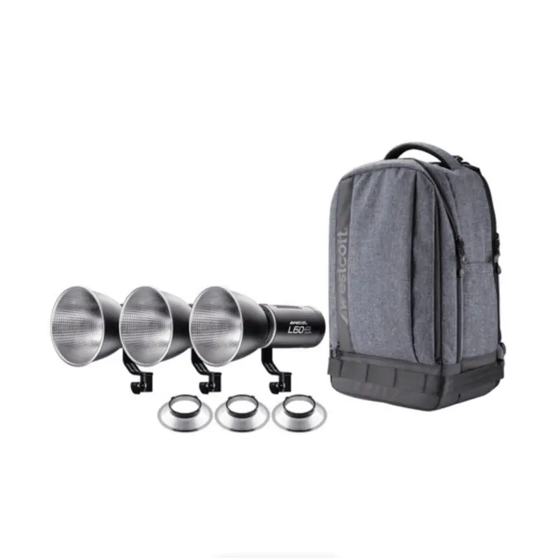 Westcott L60-B COB Bi-Color LED 3-Light Backpack Kit