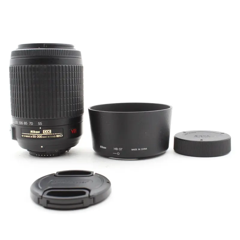 * USED * Nikon DX AF-S 55-200mm f/4-5.6G ED VR Lens with Hood
