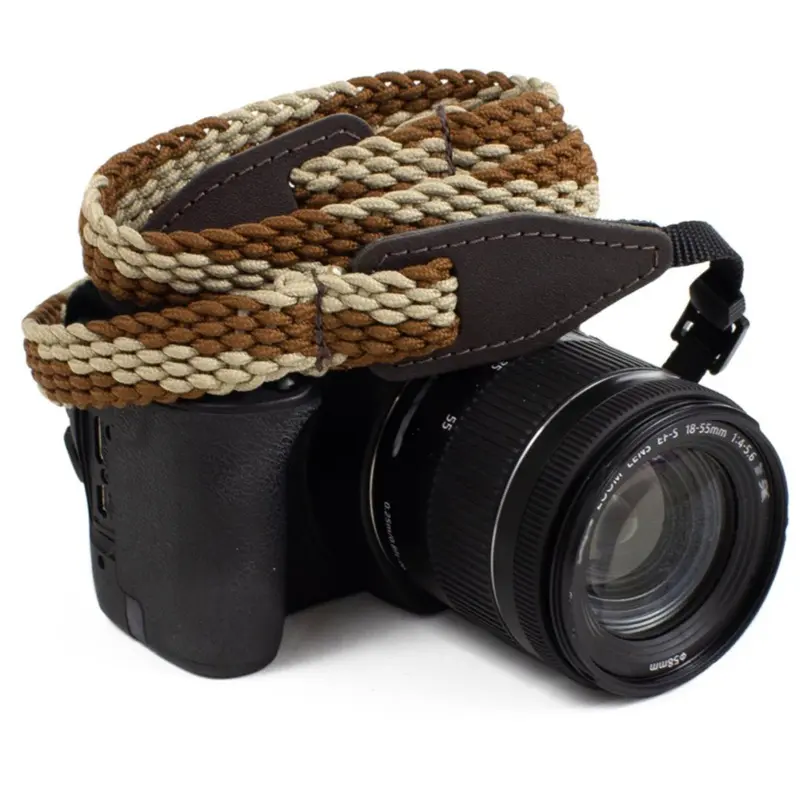 Perri's Leathers Ltd. BRAIDED Camera Strap (Brown/Tan)