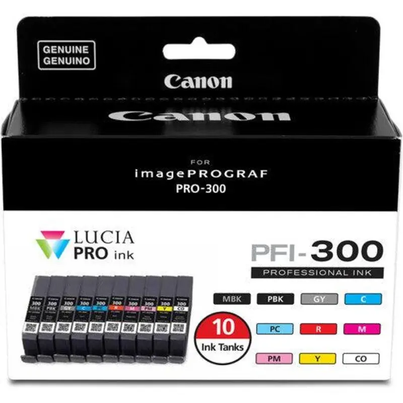 Canon LUCIA PRO PFI-300 10-Color Ink Tank Value Pack
