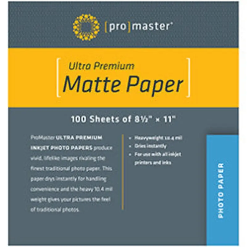 Promaster Matte Inkjet Paper - 8 1/2 x 11'' - 100 sheets