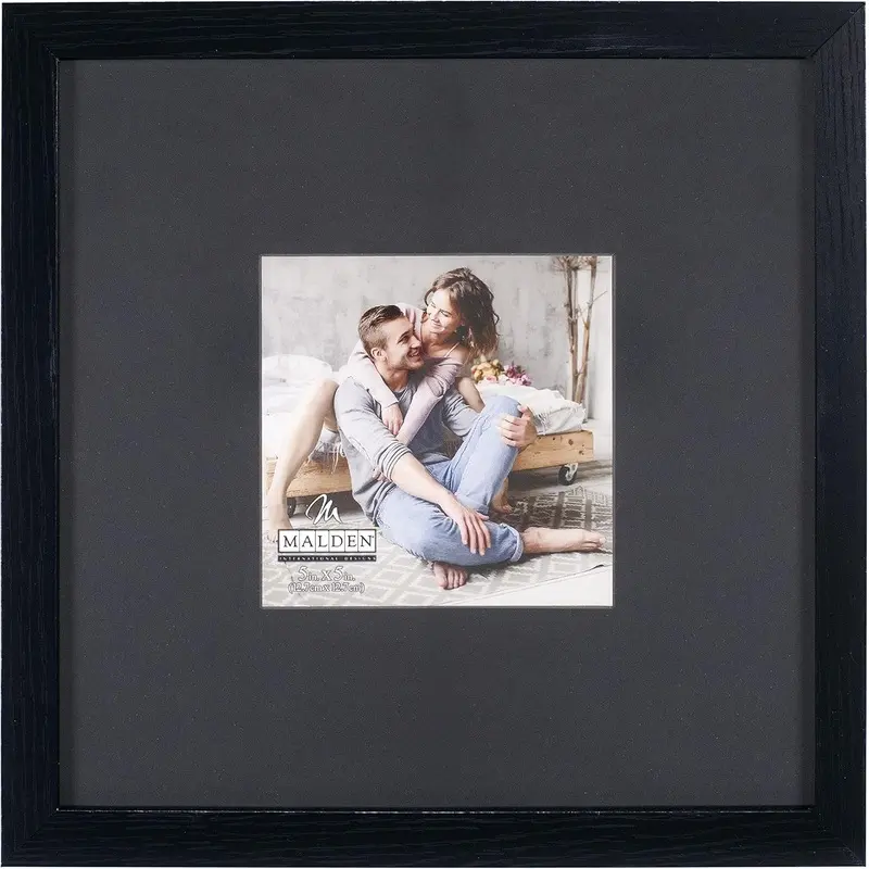 Malden 10x10 Matted to 5x5 Black Wall Picture Frame