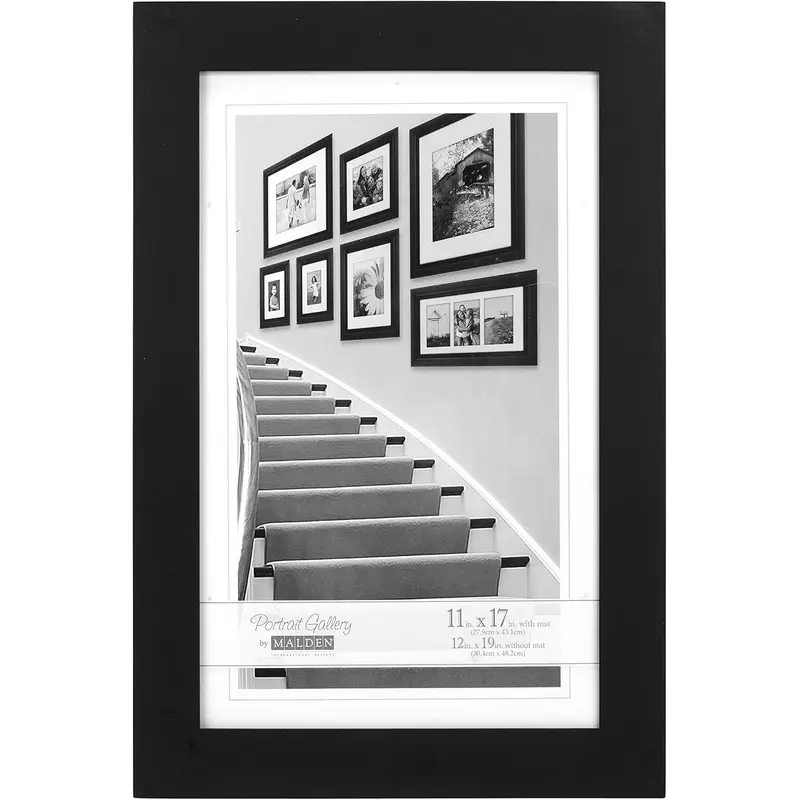 Malden 12x19  / 11x17 Manhattan Gallery Matted Frame  (Black)